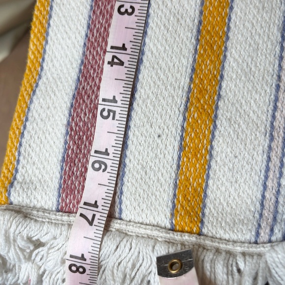 Madewell | Blakley Stripe Sweater fringe Tee Cotton Fringe Size xxs - Picture 7 of 8